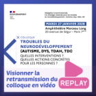 REPLAY – 2e colloque annuel sur les Troubles du neurodéveloppement