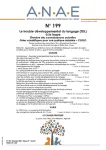 ANAE, N°199 - Janvier-Février 2026 - Le trouble de l'apprentissage du langage (TDL) à la loupe